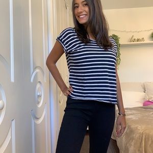 Zara Navy Striped Shirt